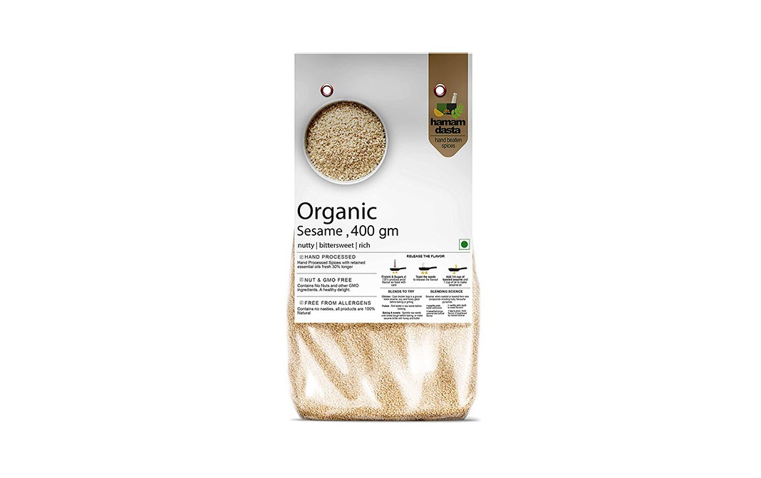 Hamam Dasta Organic Sesame    Pack  400 grams